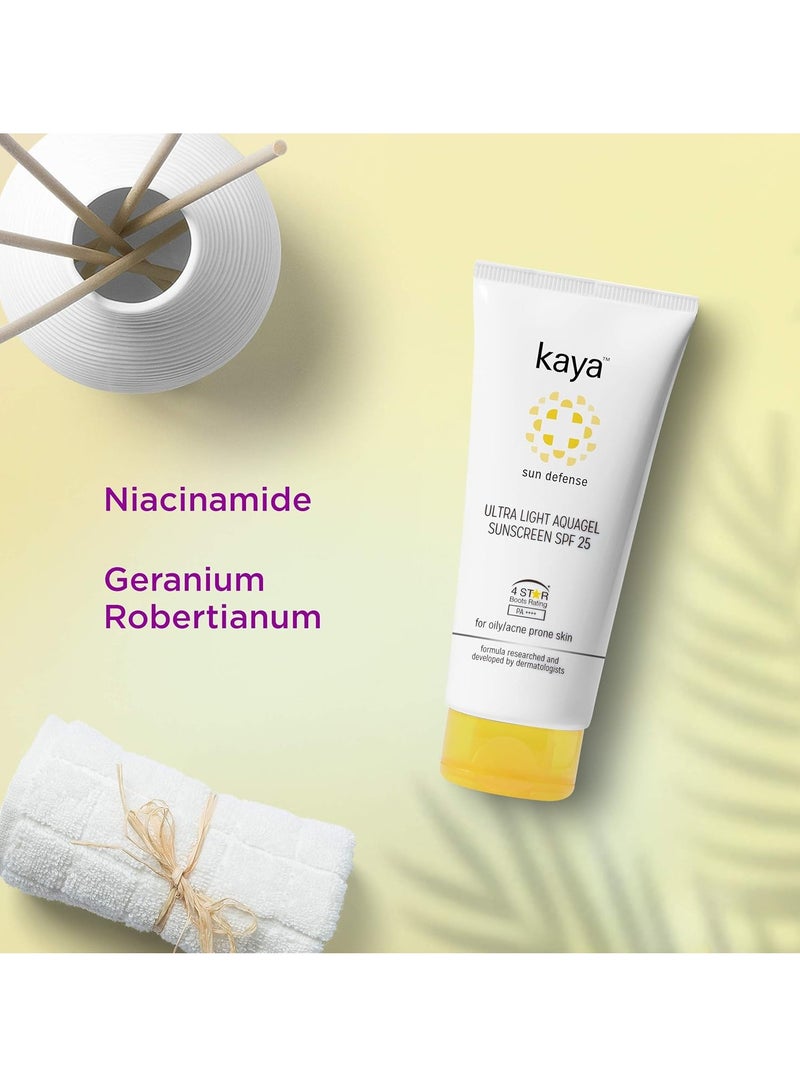 Kaya Clinic Ultra Light Aquagel Sunscreen Gel With SPF25 50ml Fragrance Free For Oily Acne Prone Skin  50ml - Image 3