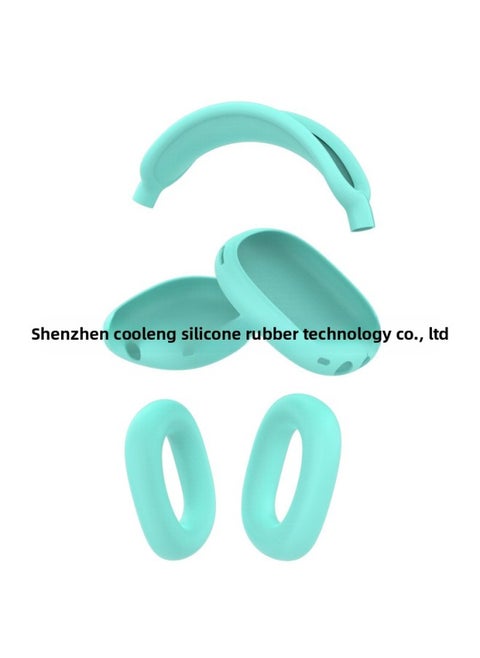 For Apple Airpods Max Protective Case Headset For Apple Headset Protective Case Silicone Soft Case Three-piece Set-Color:Mint Green Three-piece Set + Opp Bag