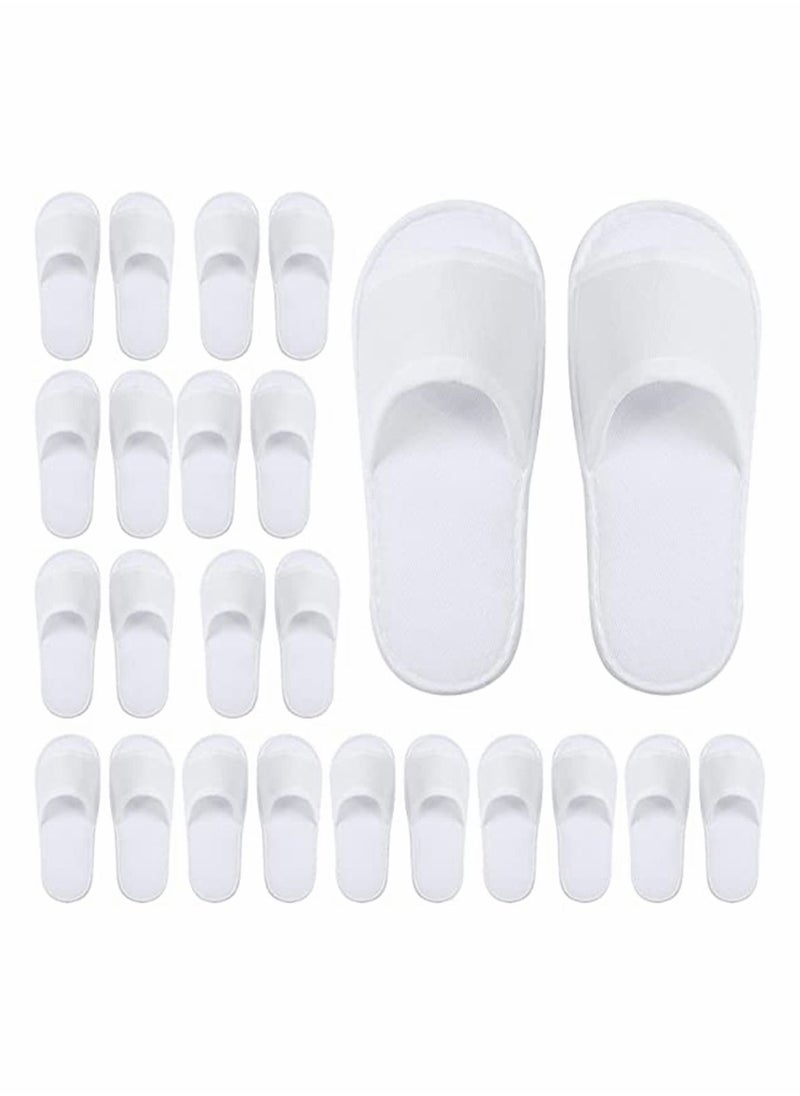 Excefore - Disposable Spa Slippers, Closed Toe White Slippers Spa Hotel Guest Slippers for Girls Women and Men, 12 Pairs - Image 1
