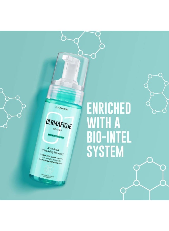 Dermafique Acne Avert Cleansing Mousse, 150 ml - for Acne Prone Skin- Suits Oily and Dry Skin - Foaming Face Wash with Salicylic acid - Cleanses Pores and Clears Out Excess Sebum - Paraben Free, SLES-free- Dermatologist Tested - Image 4