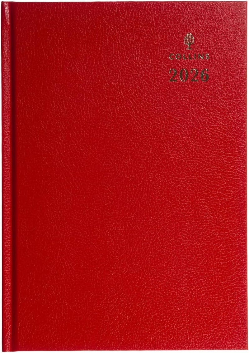 Collins - Desk - 2026 12 Month Calendar Year Planner, Day-To-Page Diary, A5 Hard Cover - Red (52.15-26) - Image 2