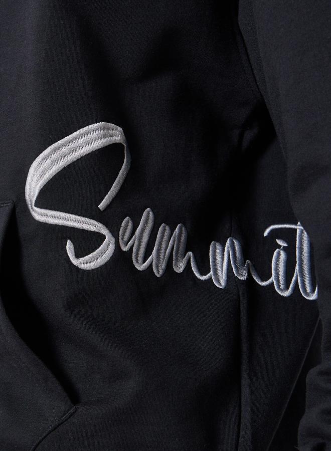 Styli Black Placement Print Oversized Hoodie - Image 3