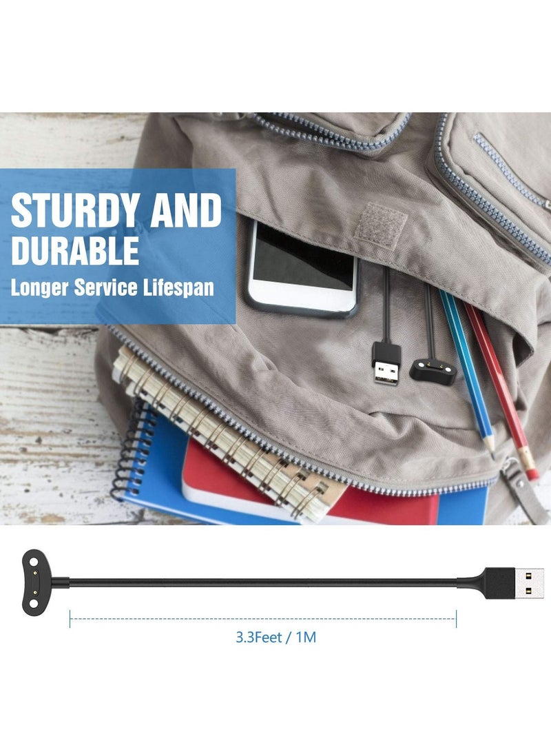 SYOSI 2 Pack Compatible with Ticwatch ProX/ E3/ pro3/ pro3 LTE3 Etc. Charging Cable, Portable Magnetic Charger Base Replacement Power Cable Smartwatch Charging Cable Replacement (Black) - Image 5