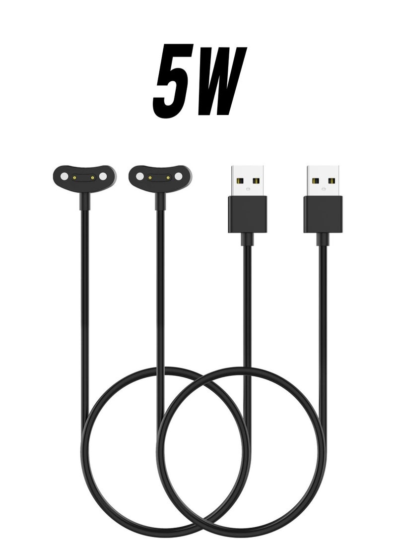 SYOSI 2 Pack Compatible with Ticwatch ProX/ E3/ pro3/ pro3 LTE3 Etc. Charging Cable, Portable Magnetic Charger Base Replacement Power Cable Smartwatch Charging Cable Replacement (Black) - Image 1