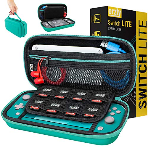 Orzly Turquoise Carry Case for Switch Lite Portable Travel Case with Game Storage Accessories Gift Box Edition - Image 1