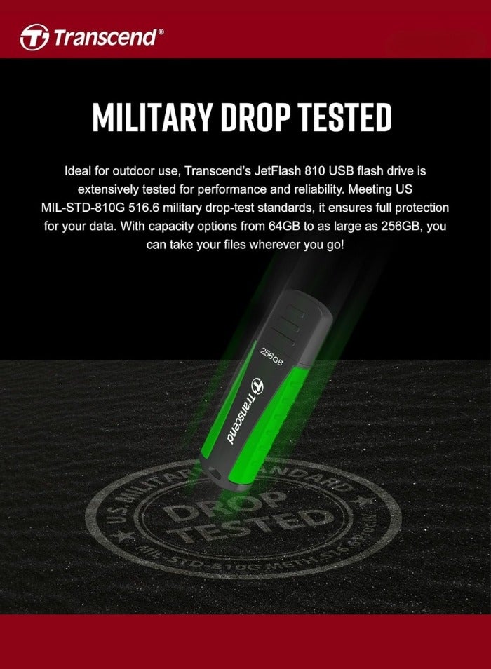 Transcend USB 3.1 Gen 1 Flash Drive | JetFlash 810 | TS64GJF810 256 GB - Image 4
