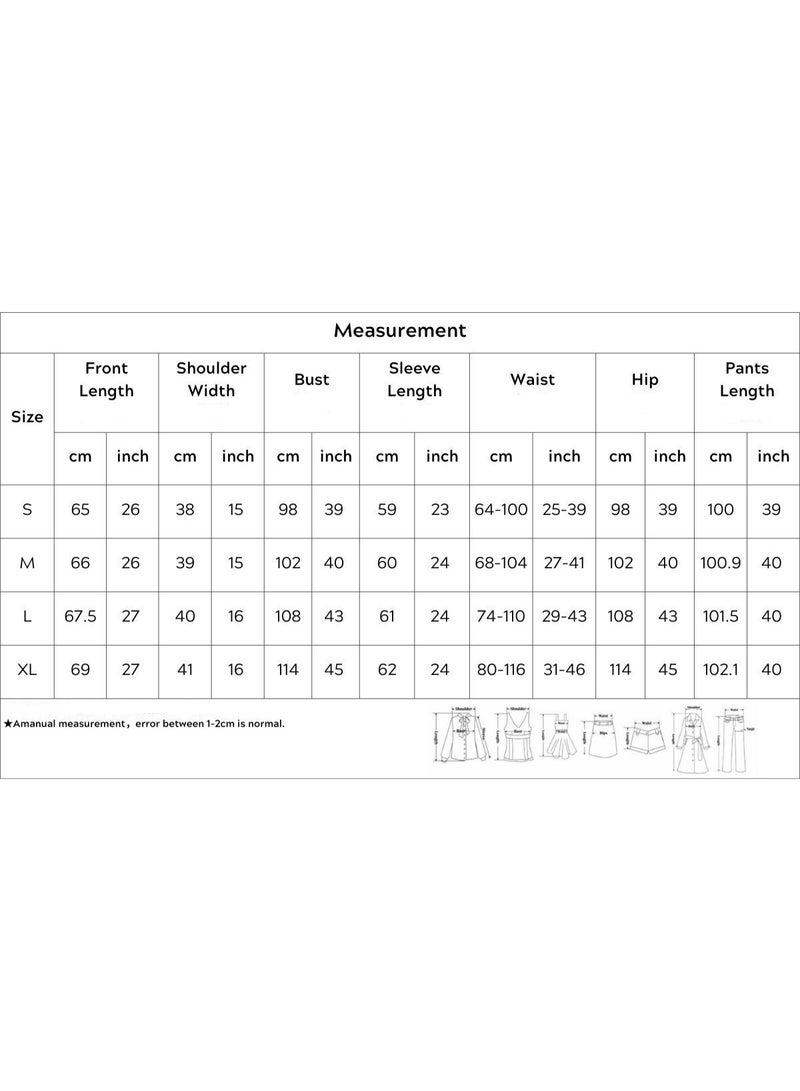 Ventray 2 Piece Pajama Set Women's Sleepwear Set Long Sleeve Lapel Button Top and Wide Leg Long Pants Soft, Skin-friendly Breathable Home Night Outfit. - Image 2