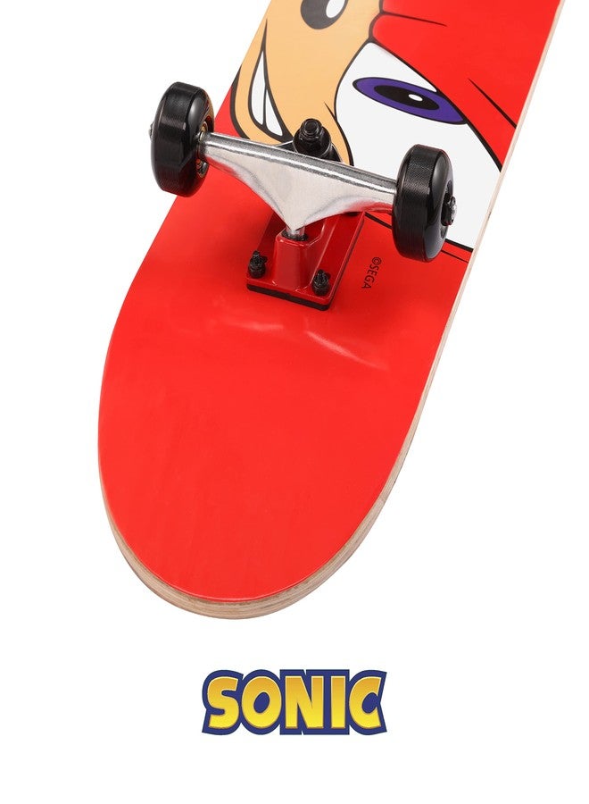 فوييجر لوح تزلج ساكار سونيك ذا هيدجهوج ناكلز مع شريط لاصق مطبوع عليه رسومات. مثالي للأطفال والمراهقين، لوح تزلج كروزر مزود بمحامل ABEC 5، سطح متين، وعجلات سلسة. - Image 5