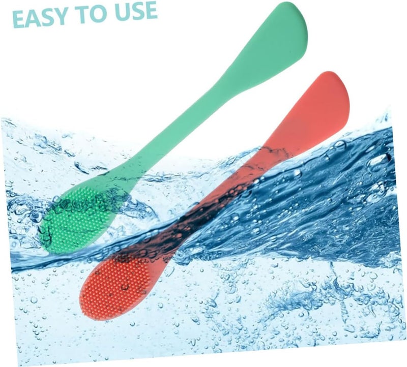 2pcs Dual- Face Cleansing Brush Multifunctional Facial Tool for Washing Exfoliating and Massaging Skin Lightweight and Travel-Friendly Design - Image 3