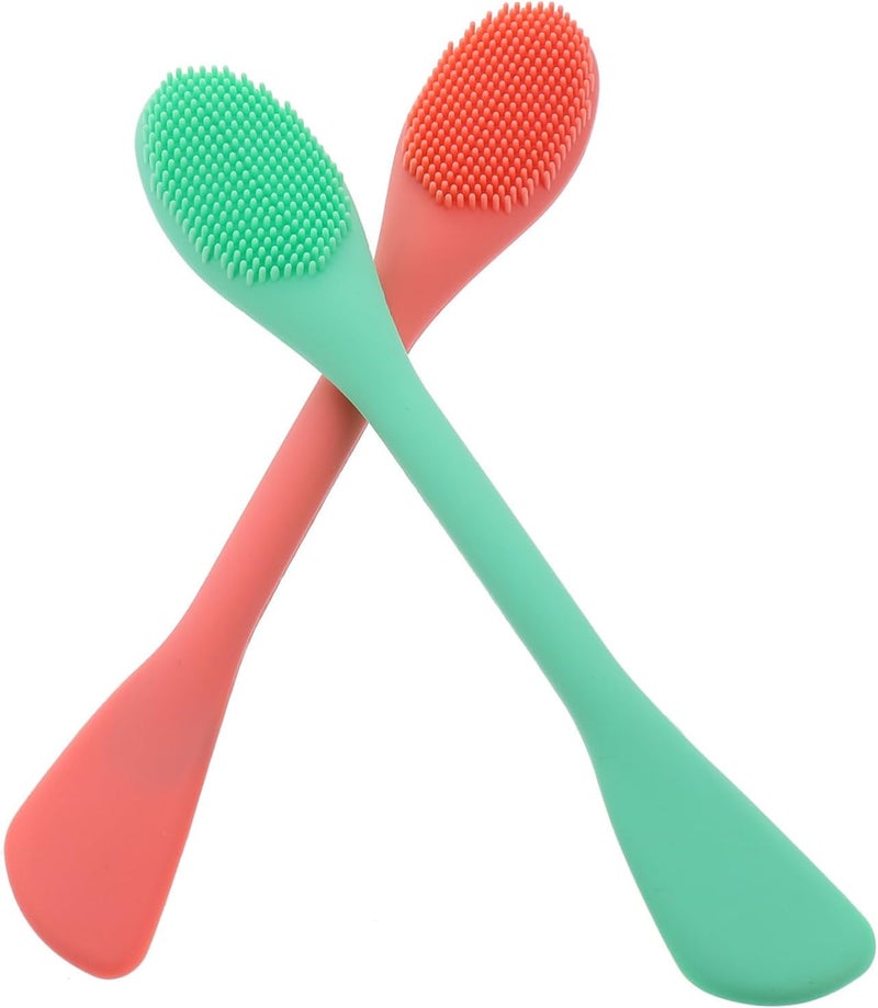 2pcs Dual- Face Cleansing Brush Multifunctional Facial Tool for Washing Exfoliating and Massaging Skin Lightweight and Travel-Friendly Design - Image 1