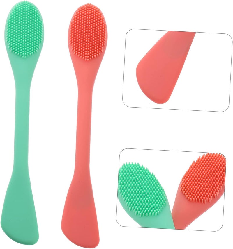 2pcs Dual- Face Cleansing Brush Multifunctional Facial Tool for Washing Exfoliating and Massaging Skin Lightweight and Travel-Friendly Design - Image 5