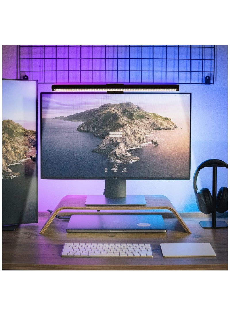 NNEWVANTE - Monitor Light Bar, RGB Monitor Light Screen Light Bar, Dual Light USB Powered Monitor Lamp, LED Computer Light, No Glare, Touch Control, 3-Color Mode, PC Desk Lamps for Home Office - Image 1