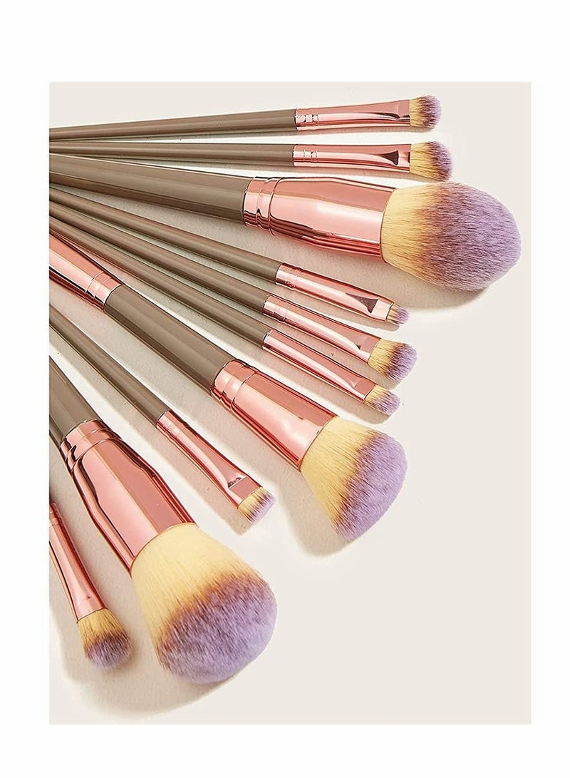 Professional Makeup Brush Set Powder Foundation Eyebrow Eyeshadow Cosmetic Face Blush Make Up Tools Toiletry Kit Concealer Blending Cosmetics Tool for Women Girl 10 Pcs - Image 3