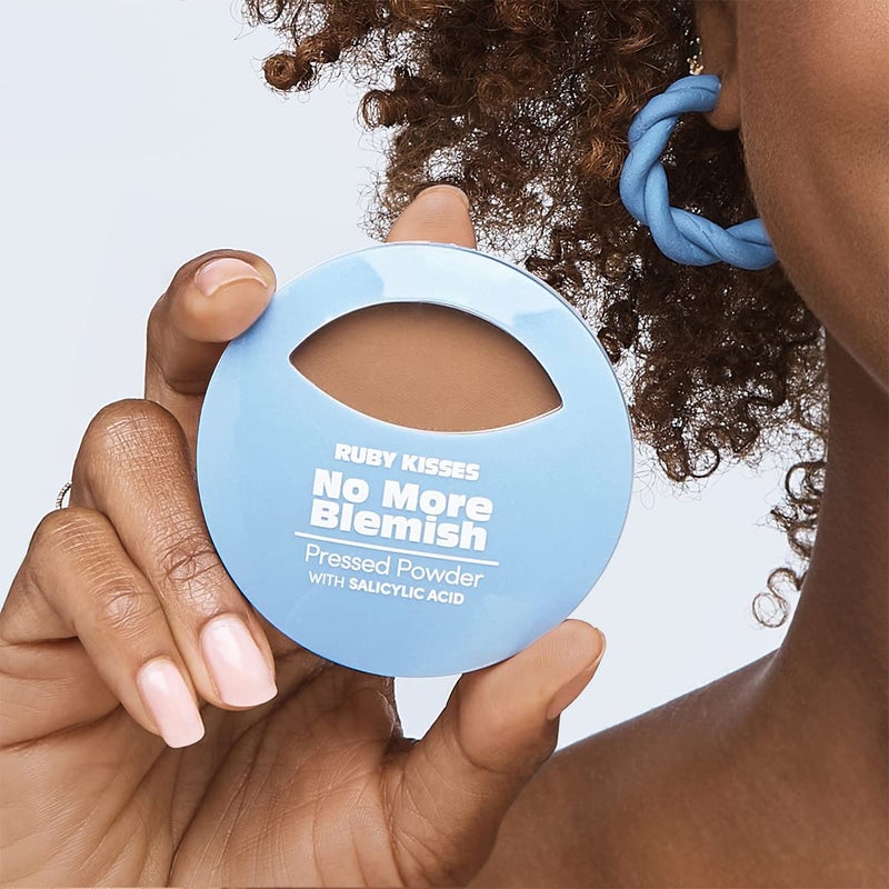 Ruby Kisses No More Blemish Face Powder with Salicylic Acid Korean Makeup Matte Finish Full Coverage Pressed Powder (Golden Glow) - Image 5