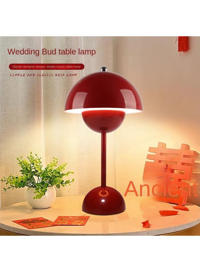 Bluejw Flower Bud Lamp Bedroom Bedside Lamp Changming Happy Lamp Wedding Escort New Wedding Room Table Lamp A Pair Of Festive Atmosphere Mushroom Lamp - Image 2