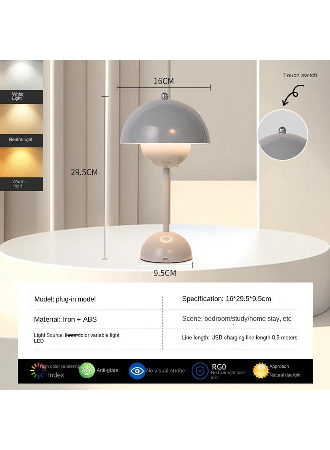 Bluejw Flower Bud Lamp Bedroom Bedside Lamp Changming Happy Lamp Wedding Escort New Wedding Room Table Lamp A Pair Of Festive Atmosphere Mushroom Lamp - Image 1