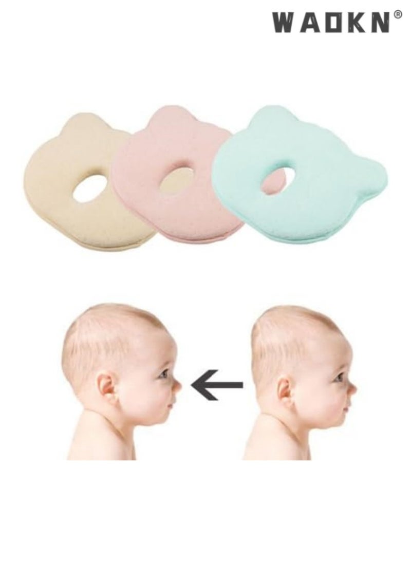 WAOKN Baby Pillow - Preventing Flat Head Syndrome (Plagiocephaly) for Your Newborn Baby，Made of Memory Foam Head- Shaping Pillow and Neck Support (0-12 Months) (Blue)  - Image 2
