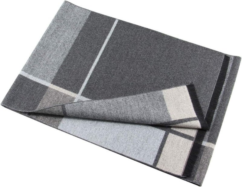Rdylymx Men's Scarves Classic Arrival Winter Plaid Scarf Tassel Edge Soft Warm Scarf - Image 2