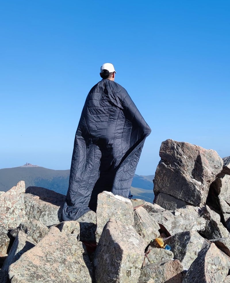 iClimb 3M Thinsulate Insulation Warm Camping Blanket Ultralight Compact (Dark Grey) - Image 2