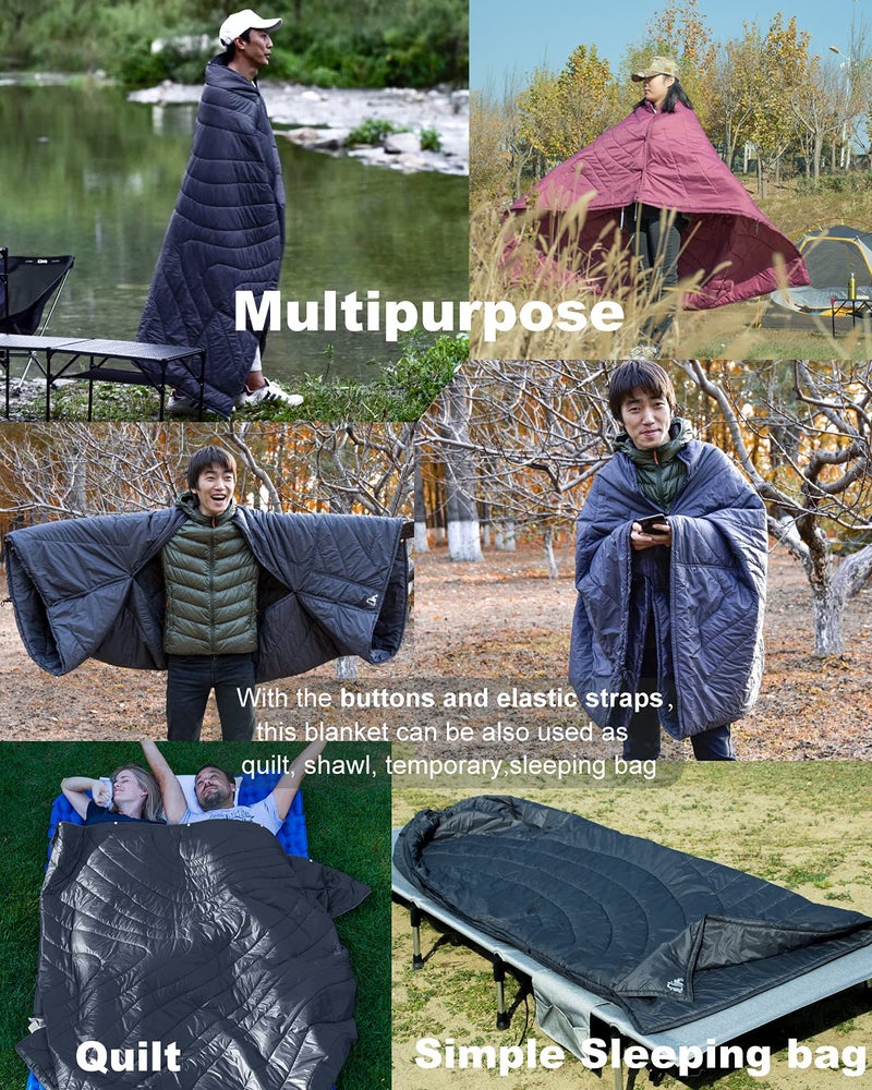 iClimb 3M Thinsulate Insulation Warm Camping Blanket Ultralight Compact (Dark Grey) - Image 4