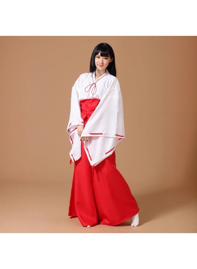 NIBEMINENT In the anime costume, Yuka cosplayed as a shrine maiden in a kimono and a Kikyo Shrine Maiden - Image 1