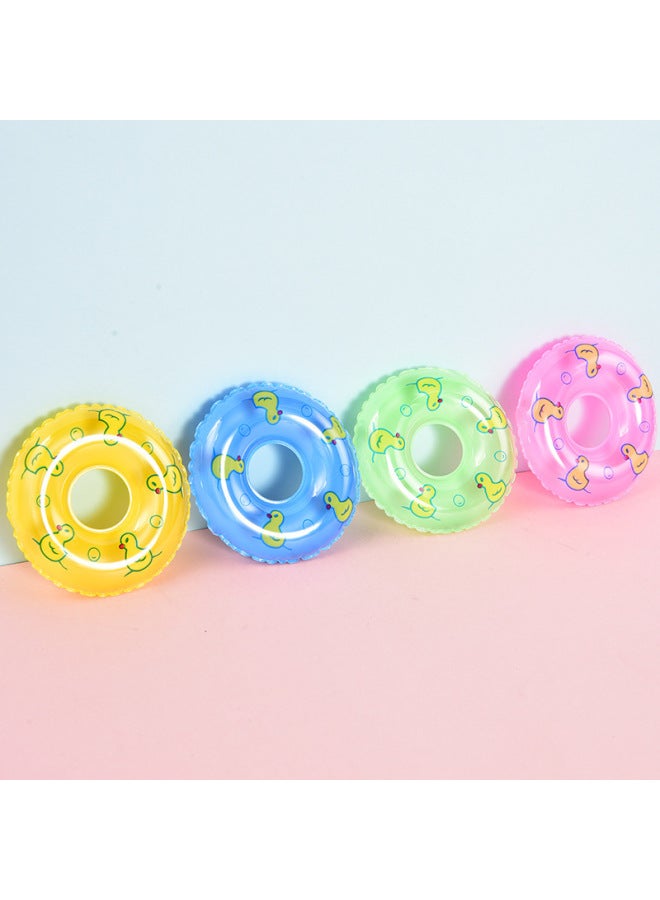 Accessories Milk Tea Shop Swimming Ring Water Play Mini Small Toy Little Yellow Duck Kidsren's Swimming Ring Small Donut Bathing-Color:Pink-Specifications:Mini Swimming Ring  - Image 1
