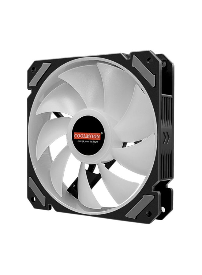 BURAQ COOLMOON 12 Single Color RGB Light Remote Control Radiator Computer Case Cooler (Black)  - Image 1