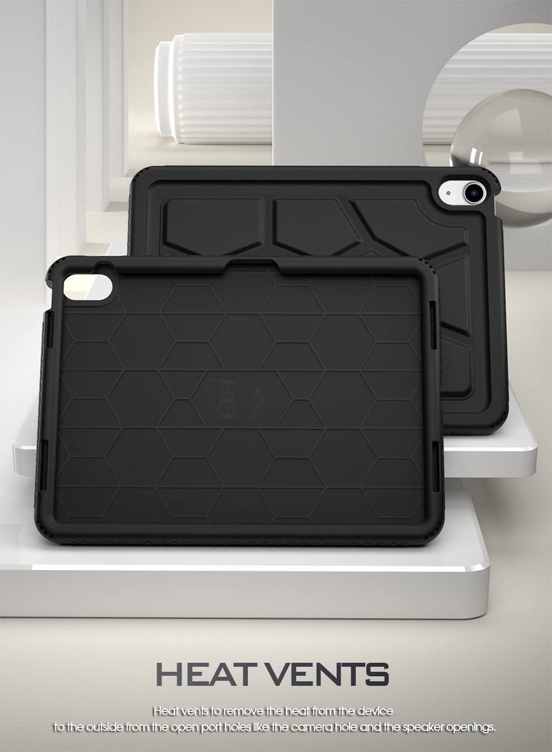 Poetic TurtleSkin case for New iPad (A16) 11th / 10th Generation (2025/2022), Heavy Duty Shockproof Kids Friendly Silicone Case Cover, Only Compatible with New iPad 11/10.9 Inch, Black - Image 2