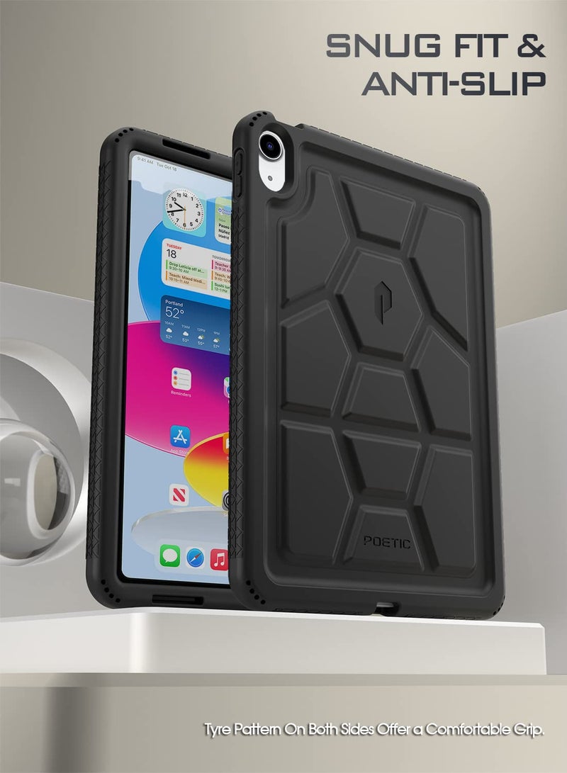 Poetic TurtleSkin case for New iPad (A16) 11th / 10th Generation (2025/2022), Heavy Duty Shockproof Kids Friendly Silicone Case Cover, Only Compatible with New iPad 11/10.9 Inch, Black - Image 3