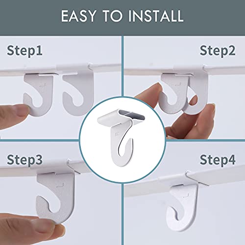 Gansita 8 Pair Drop Ceiling Hooks for Hanging,White Heavy Duty Ceiling Hooks,Metal T-Bar Hooks,Suspended Ceiling Tile Hook Ceiling Clips for Home Classroom Grid Office & Decorations - Image 3