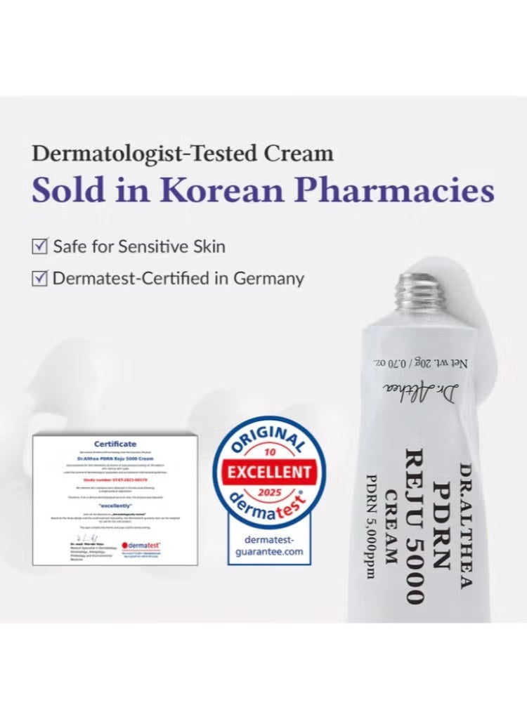 DrAlthea Dr.Althea PDRN Reju 5000 Cream | Biome PDRN Cream for Irritated, Sensitive Skin | Soothing Face Moisturizer with Panthenol and Centella | Korean Vegan Skin Care for All Skin Types, 0.7 Fl Oz - Image 5