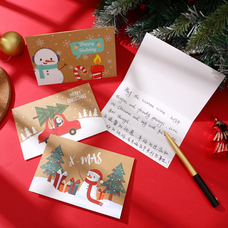 24 Creative Christmas English Greeting Cards Advanced Sense Three-Dimensional Cartoon Children'S Blessing New Year Small Cards Send Envelopes - Image 5