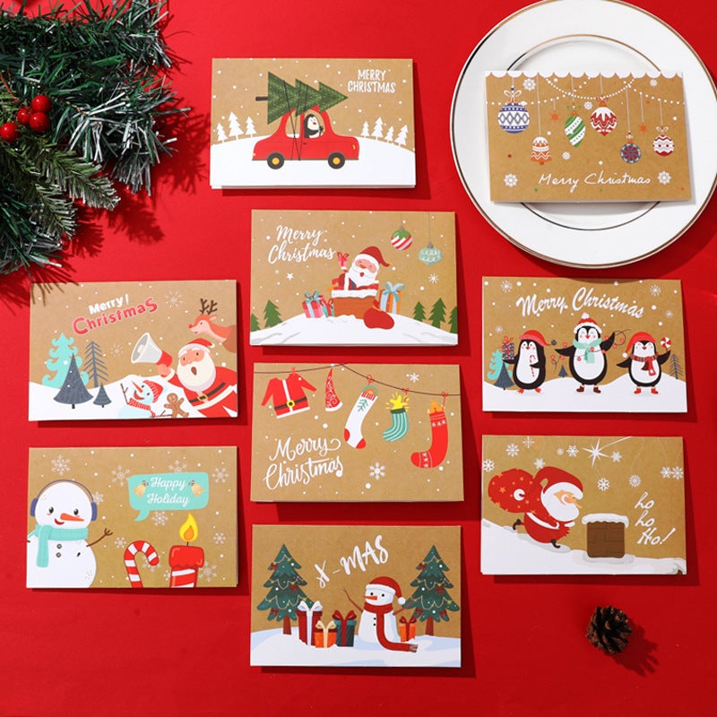 24 Creative Christmas English Greeting Cards Advanced Sense Three-Dimensional Cartoon Children'S Blessing New Year Small Cards Send Envelopes - Image 4
