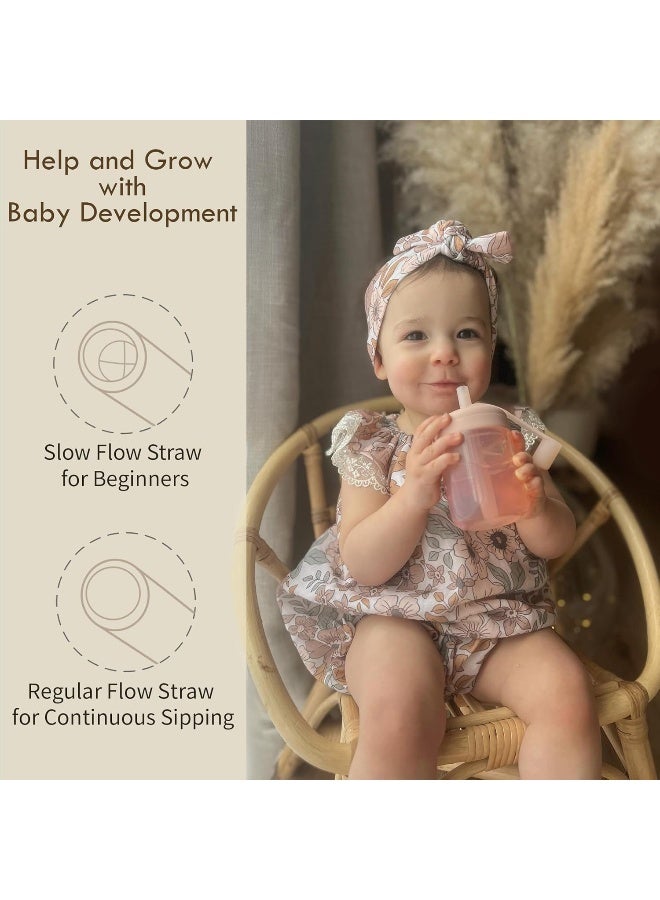 Moonkie Baby Training Cup Silicone Straw Cup | BPA-Free Drop-Proof Sippy Cups for Infants Toddlers and Kids 6 Months+ | 5 oz, 1pack, DX-BTC-01 - Image 4