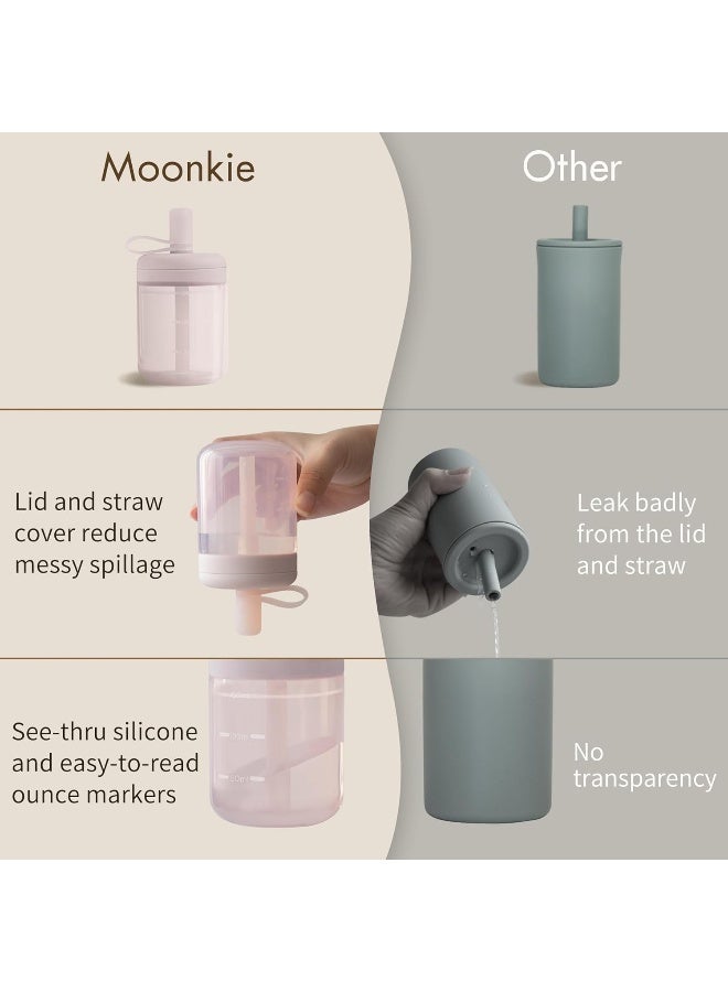Moonkie Baby Training Cup Silicone Straw Cup | BPA-Free Drop-Proof Sippy Cups for Infants Toddlers and Kids 6 Months+ | 5 oz, 1pack, DX-BTC-01 - Image 3