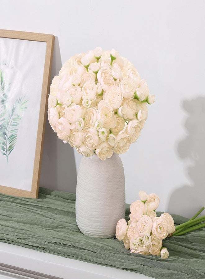 Ovveroche 5-Pack Cream Ranunculus Artificial Flowers, Silk Mini Faux Ranunculus Bouquet for Wedding, Bridal Shower, Centerpieces, and DIY Decorations - Image 4