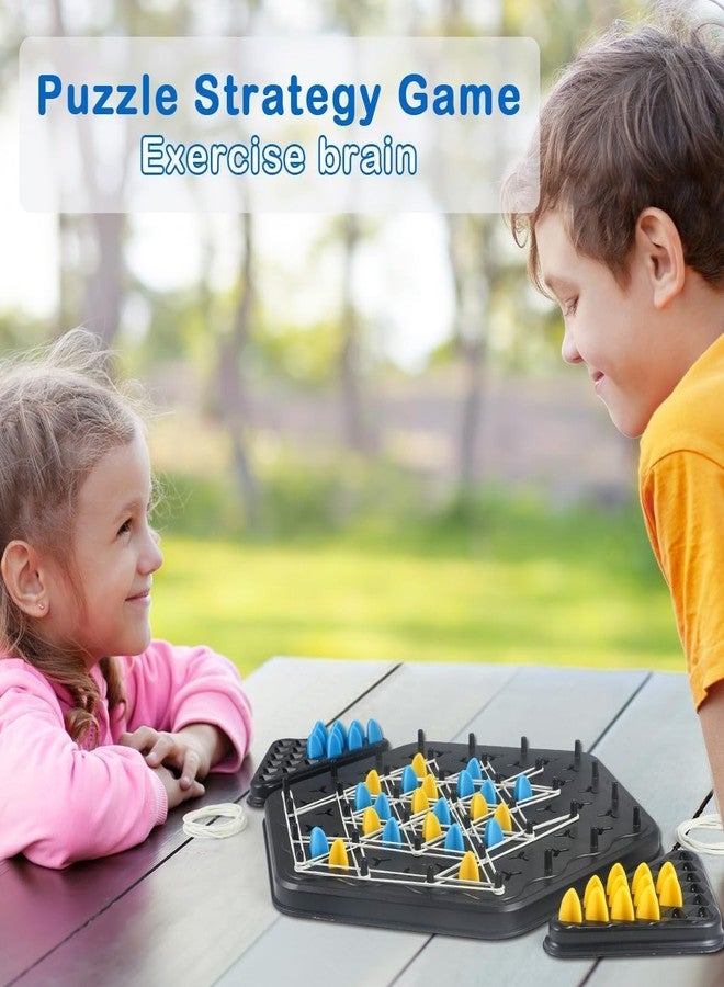 KRYLAR Chain Triangle Chess & Triggle Rubber Band for Kids and Adults,Family Fun Brain Teaser Puzzle, Interactive Strategy Board Game, 2-4 Player Educational Game, Mind Challenge Game Set - Image 4
