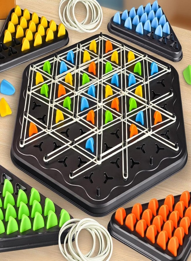 KRYLAR Chain Triangle Chess & Triggle Rubber Band for Kids and Adults,Family Fun Brain Teaser Puzzle, Interactive Strategy Board Game, 2-4 Player Educational Game, Mind Challenge Game Set - Image 1