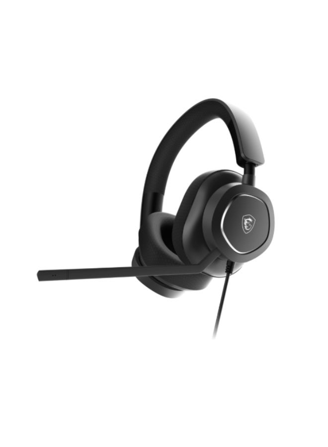 MSI MAESTRO 300 Wired Gaming Headset – 40 mm Neodymium Drivers, USB‑C + USB‑A Adapter, Detachable Cardioid Mic, Mesh/Protein Leather Earpads, 20‑40 kHz Hi‑Res Audio, Universal Compatibility - Image 1