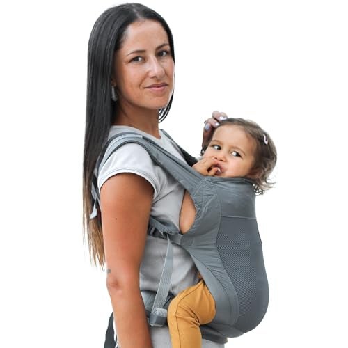 Beco Fly Lightweight Baby Carrier Compact Foldable Ultralite Toddler and Baby Backpack Carrier with Carry Bag Front Back Carry in The HipHealthy MPosition 1545 lbs Grey - Image 1