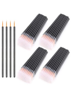 Akstore Disposable Eyeline Mascara Brushes Eyelash Brush Wands Applicator Makeup Brush Tool Kits (Blackyellow 200Pcs)  - Image 1