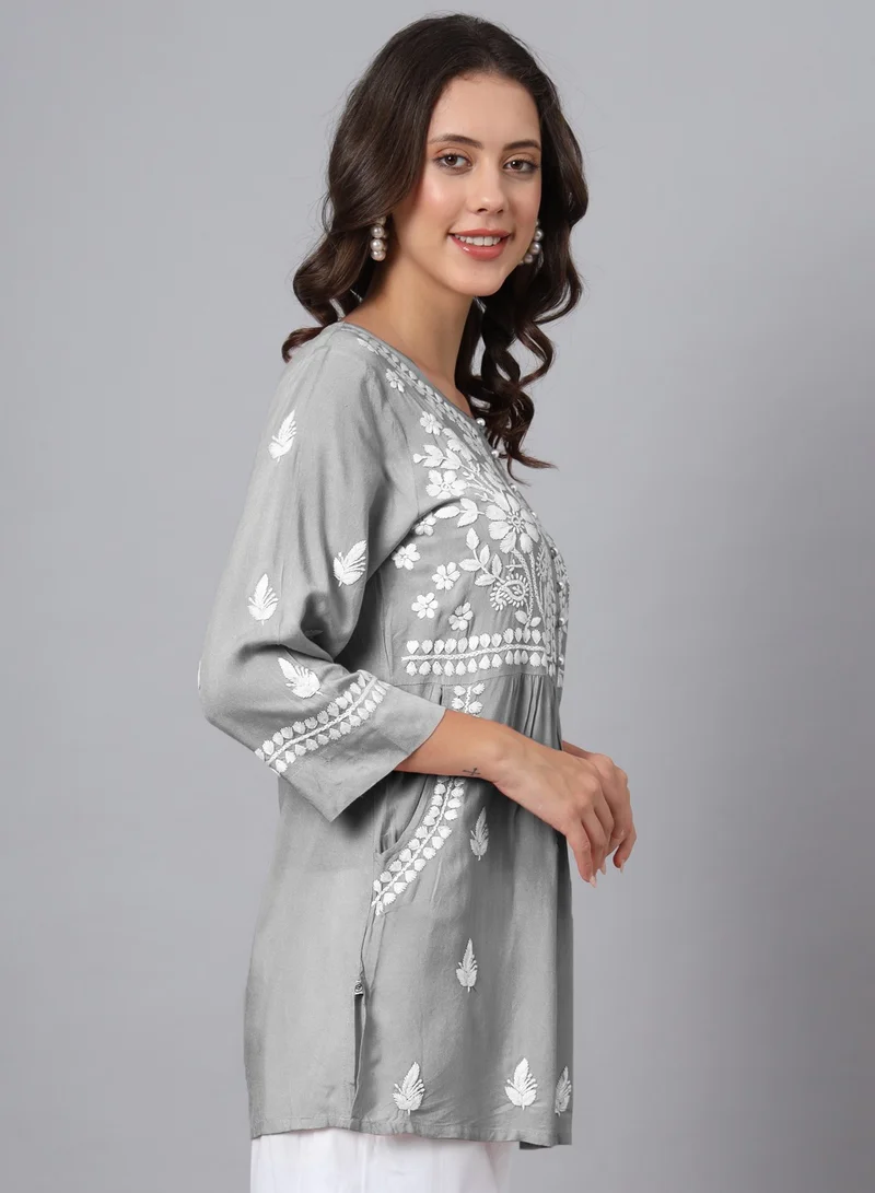 Alaya Women Hand Embroidered Chikankari Rayon Kurti-AL3696