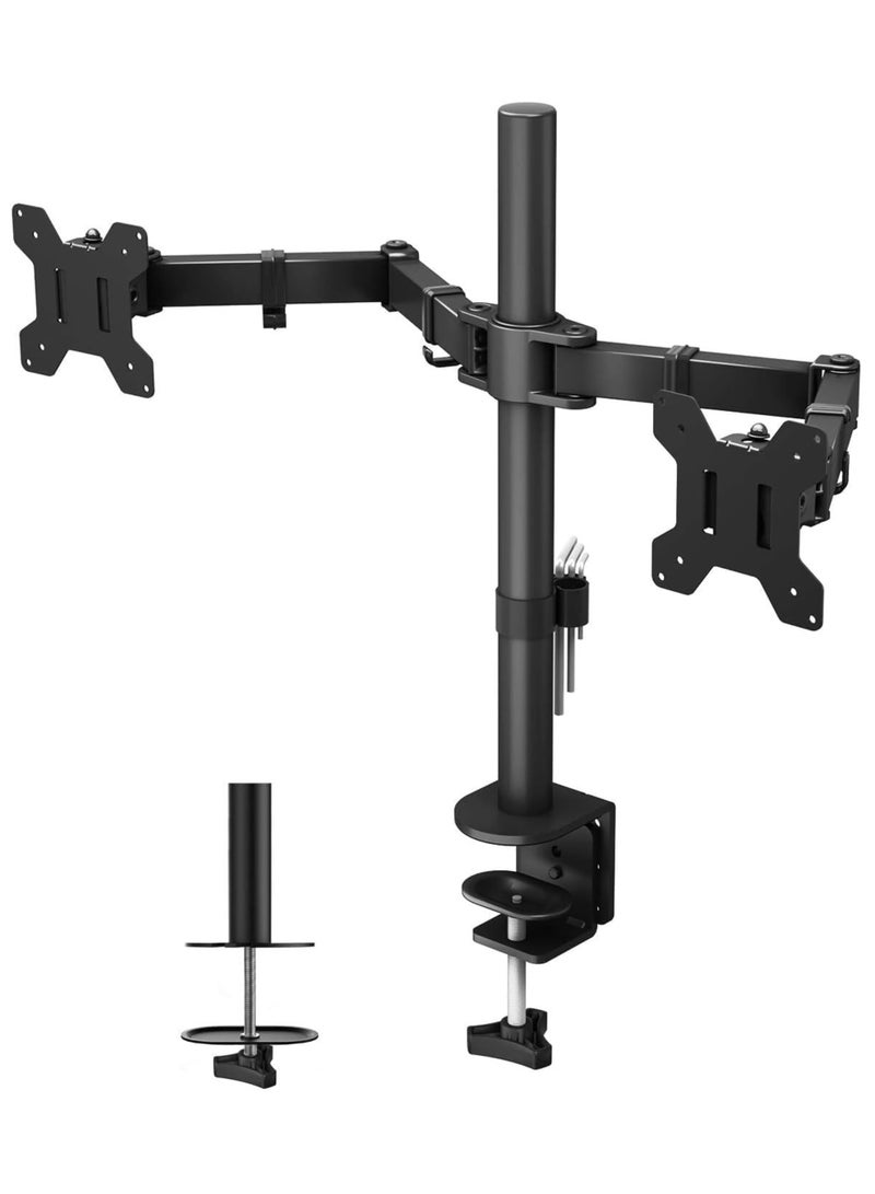 Stargold Dual Monitor Stand, Adjustable Desk Mount for 13”-32” Screens, Heavy Duty Clamp, VESA Compatible 100x100, Fits 2 Monitors, Ergonomic Height & Tilt Adjustment, Easy Installation - Image 1