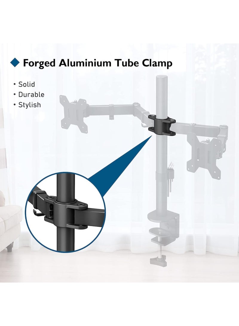Stargold Dual Monitor Stand, Adjustable Desk Mount for 13”-32” Screens, Heavy Duty Clamp, VESA Compatible 100x100, Fits 2 Monitors, Ergonomic Height & Tilt Adjustment, Easy Installation - Image 2
