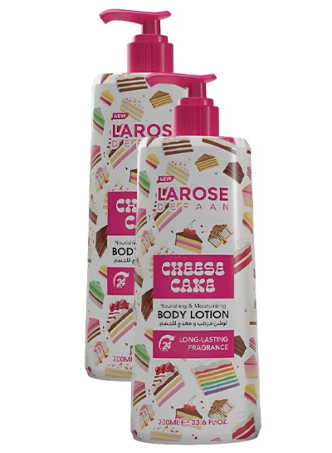 La Rose 2 Pieces Cheese Cake Nourishing & Moisturizing Body Lotion Long Lasting Fragrance 700ml - Image 1