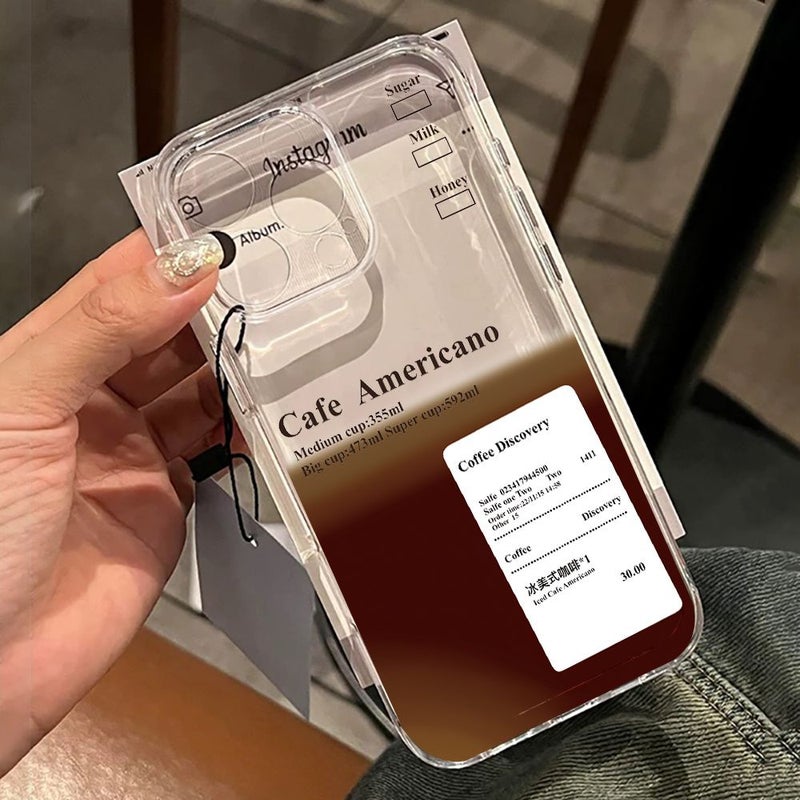 غطاء هاتف متوافق مع iPhone 16 Pro Max بتصميم قهوة أمريكانو، ألوان مختلطة، غطاء حماية جمالي. - Image 3
