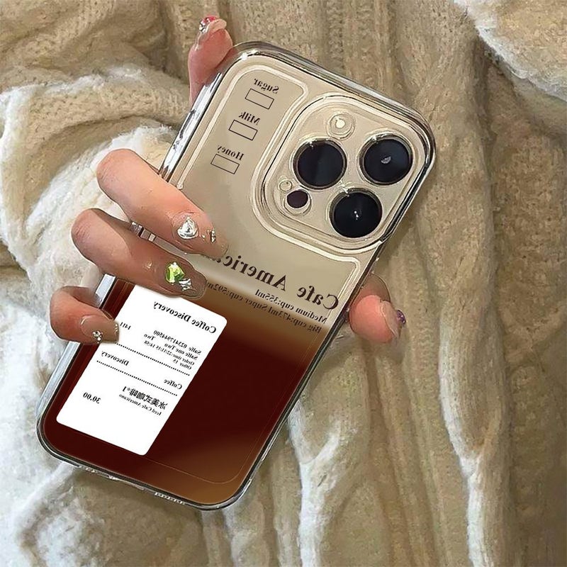 غطاء هاتف متوافق مع iPhone 16 Pro Max بتصميم قهوة أمريكانو، ألوان مختلطة، غطاء حماية جمالي. - Image 4