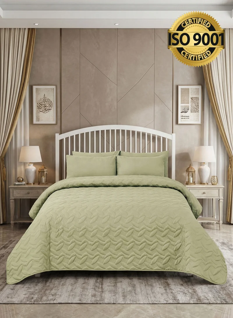 سيد المنسوجات المنزلية مفرش المضغوط مفرد من مايكروفايبر، يناسب سرير بحجم 120 × 200 سم، 3 قطع، سلسلة إلميرا