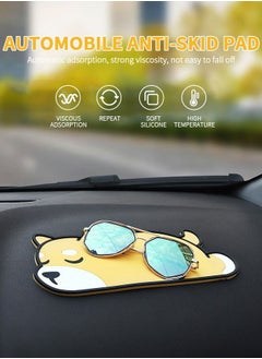 GROIC Car Dashboard Anti-Slip Pad, Cute Cartoon Yellow Puppy Pattern  Multi-Functional Non-Slip Sticky Mat for Cell Phones, Sunglasses, Keys, Coins, Non-Slip Mat  - Image 2