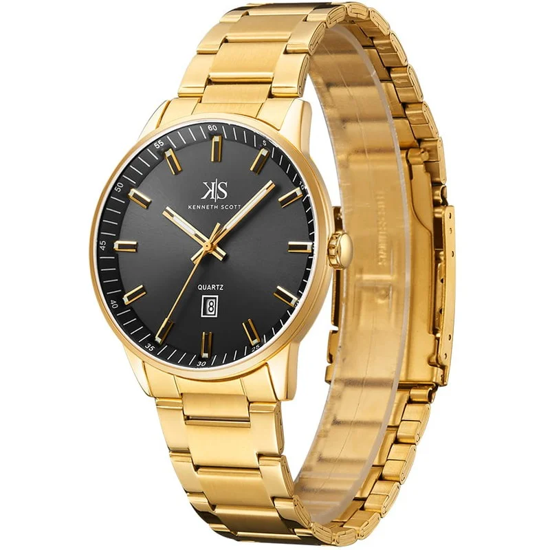 KENNETH SCOTT Men's Stainless Steel Analog Watch K22010-GBGB - 42 mm